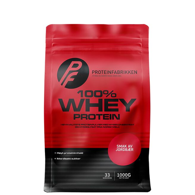 Whey 100%, 1 kg Jordbær