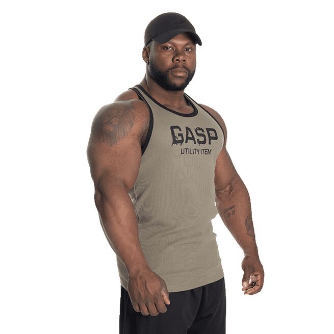 Ribbed T-back, Washed Green
