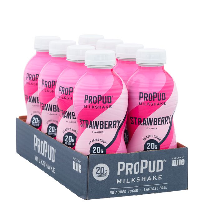 8 x ProPud Protein Milkshake, 330 ml, Strawberry 