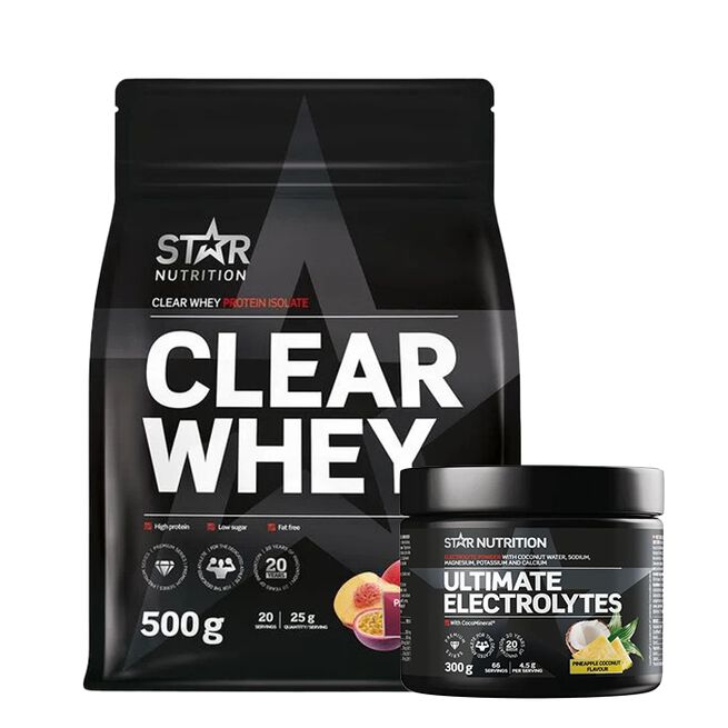 Clear Whey Vassleprotein 500 g + Ultimate Electrolytes 300 g