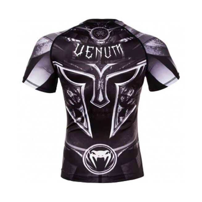 Venum Gladiator 3.0 Rashguard, Black/White, Short Sleeves, S 