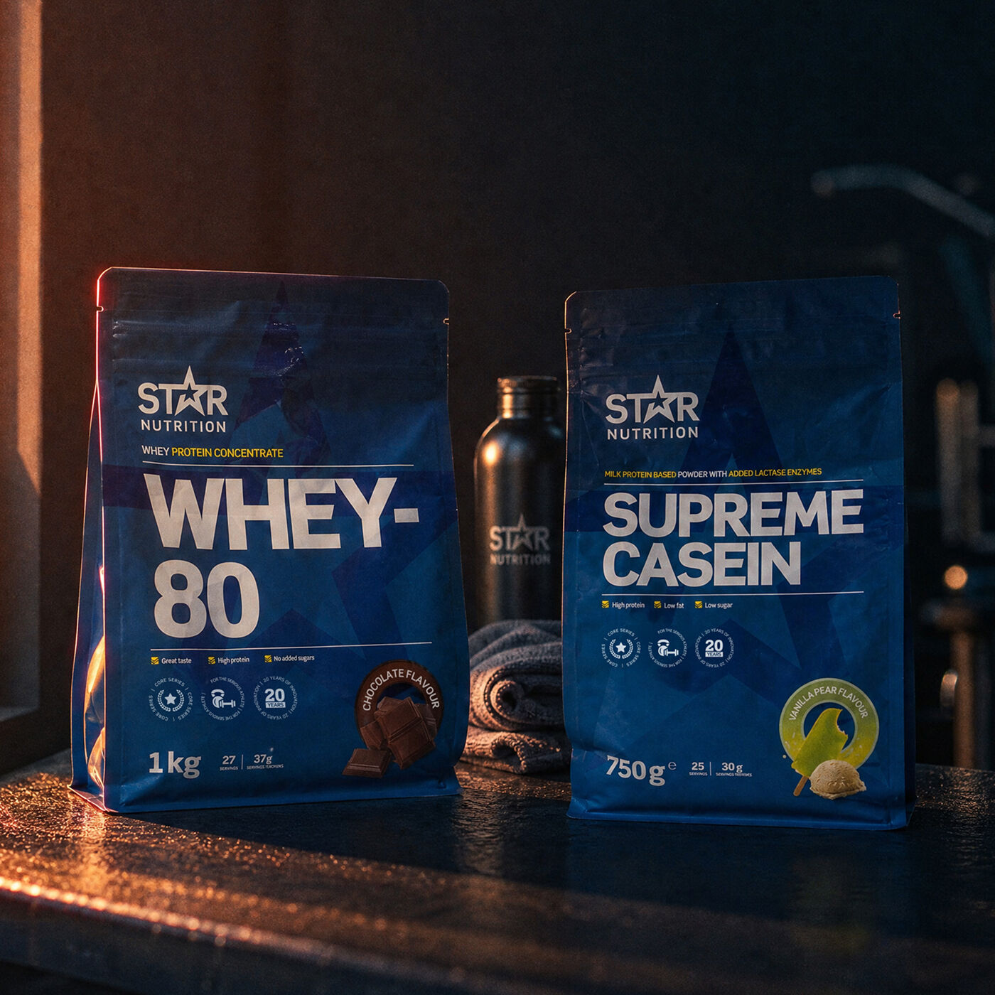 Dag- och nattpaket Vassleprotein + Kasein