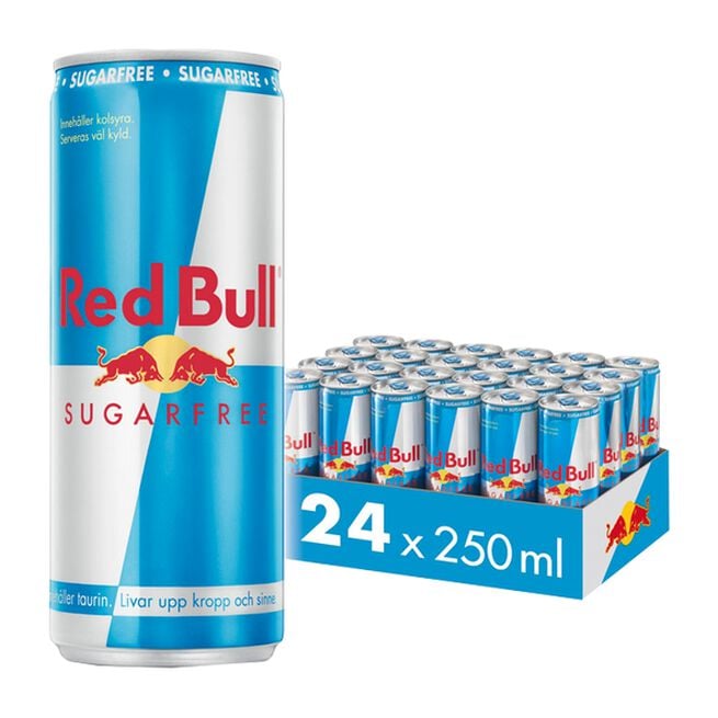 24 x Red Bull Energidryck, 250 ml, Sockerfri 