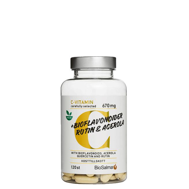C-vitamin 670mg bioflavonoider, 120 kapslar 