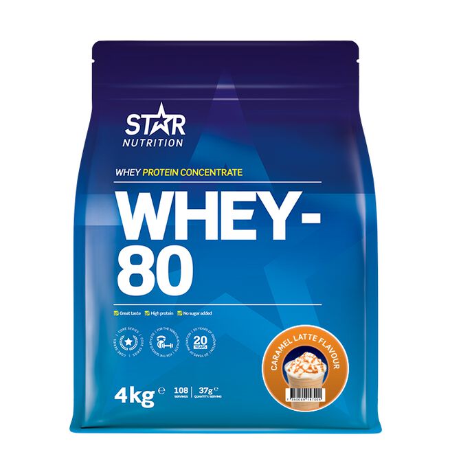 Whey-80 Vassleprotein 4 kg Caramel Latte
