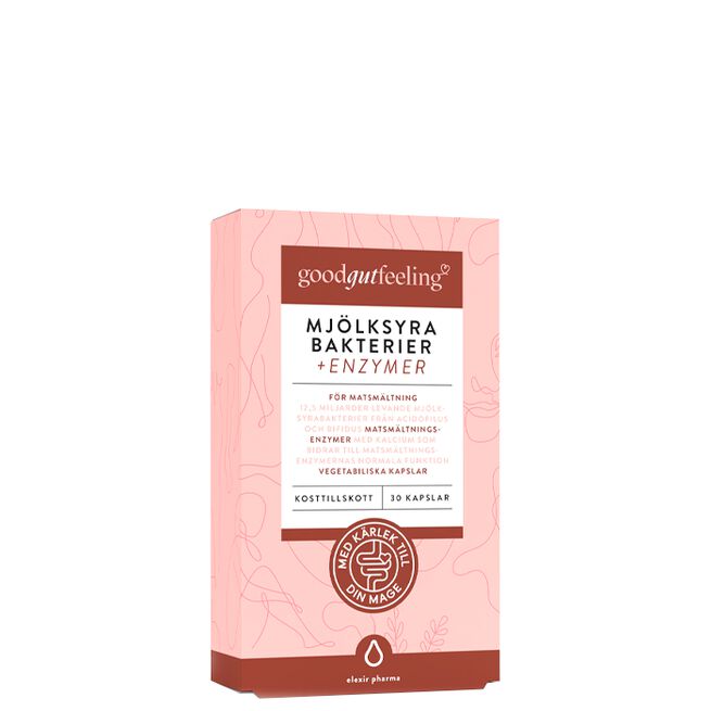 Good Gut Feeling Mjölksyrabakterier + Enzymer 30 kapslar