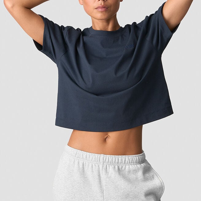 Everyday Cropped T-shirt Blå