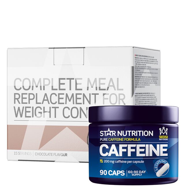 Complete Meal Måltidsersättning Viktkontroll + Koffeintabletter 200 mg 90 Kapslar