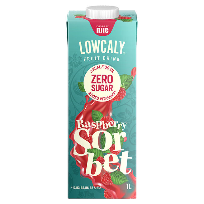 Lowcaly Fruktdryck 1000 ml Raspberry Sorbet