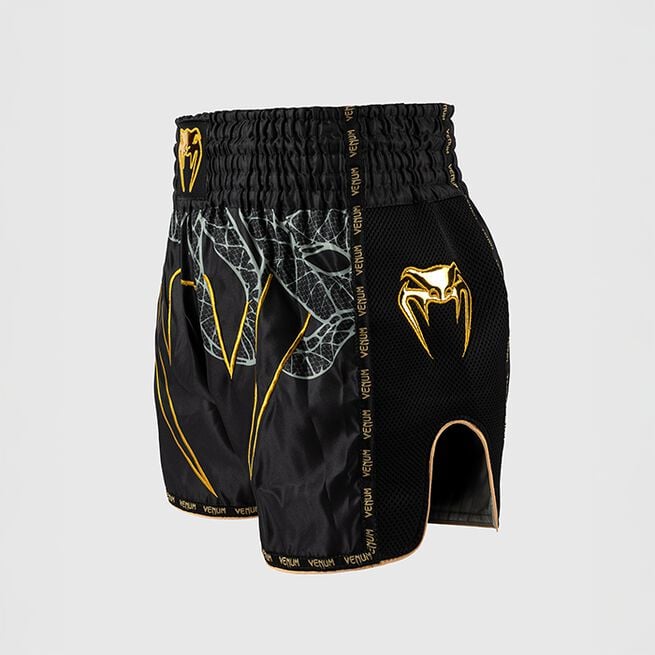 Serpenti Muay Thai-Shorts Svart Silver Guld
