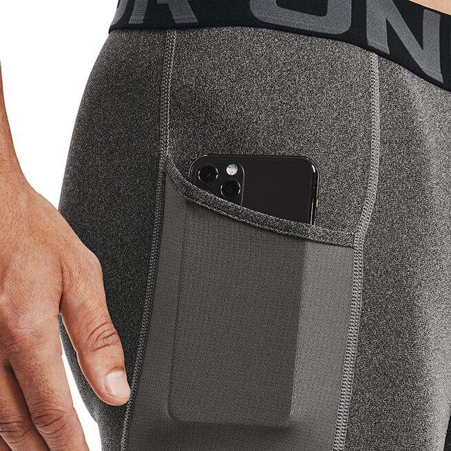 UA HG Armour Long Shorts, Carbon Heather