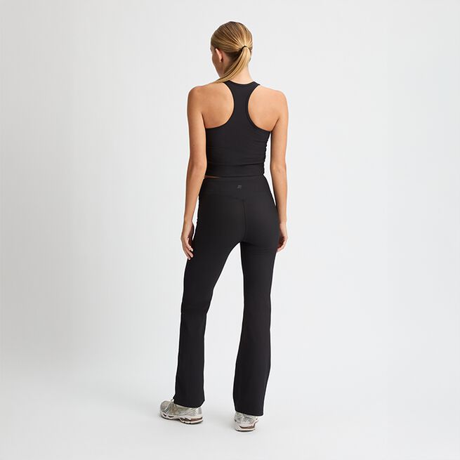 Ribbade Flare Tights Svart