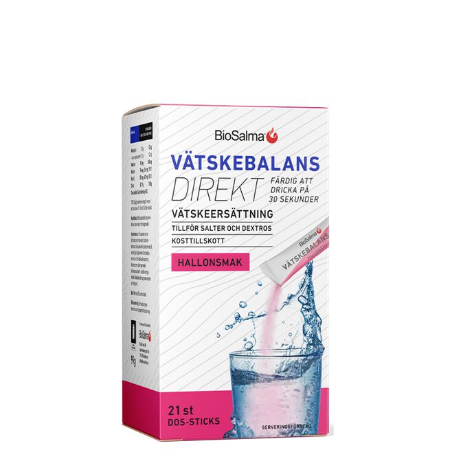 BioSalma Vätskebalans Direkt hallon 21 st Sticks