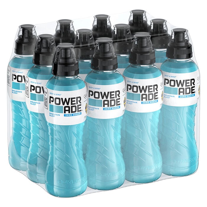 12 x Powerade ZERO 50 cl, Mountain Blast, kort datum Mountain Blast Zero
