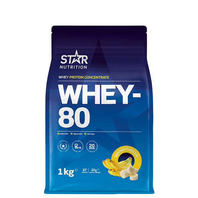 Whey-80 Vassleprotein 1 kg Banan