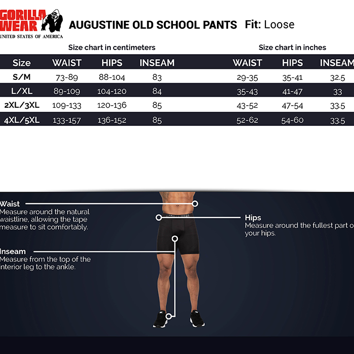 Augustine Old School Pants, Black/Red, S/M