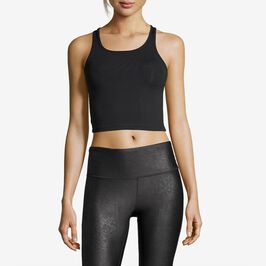 Crop Rib Racerback, Black, 36  Crop Rib Racerback, Black