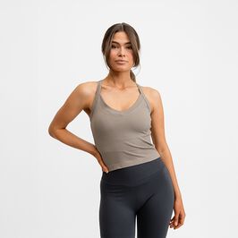Ribbed Sports Tank Top, Almond, XS  Träningslinne Beige