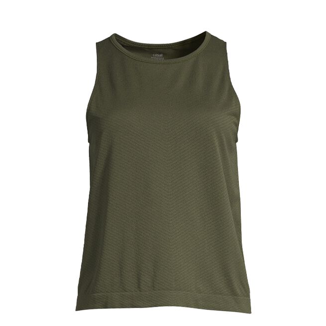 Seamless Blocked Tank, Forest Green, S 