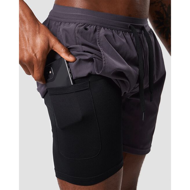 Workout 2-in-1 Shorts, Graphite 
