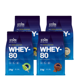 Mix & Match: 4 x Whey-80 Vassleprotein 1 kg