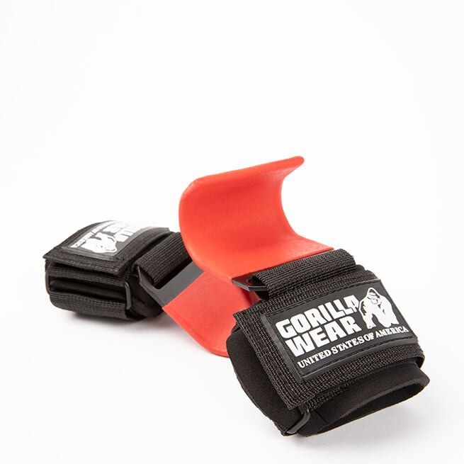 Gorilla Wear Weight Lifting Hooks Black Red