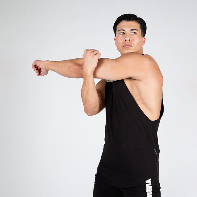 Milo Drop Armhole Tank Top, Black