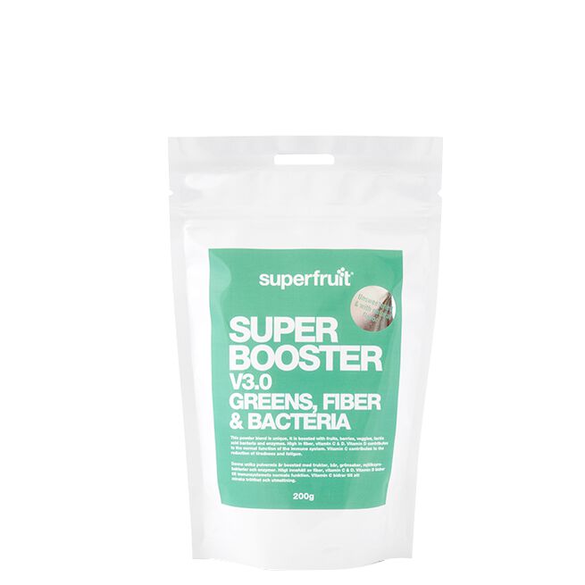 Super Booster V3.0 Greens Fiber & Bacteria 200 g Naturliga fruktpulver
