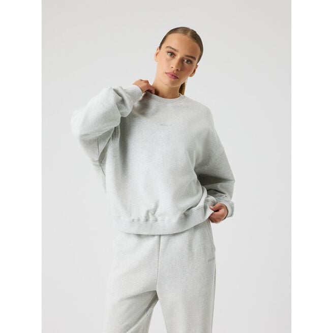 Studio Oversized Sweatshirt, Ultra Light Grey Melange, L