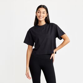 Butter Soft Cropped Tee, Black, XS  Butter T-shirt Svart