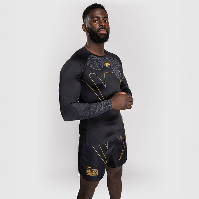 Serpenti Rashguard Lång Ärm Svart Silver Guld