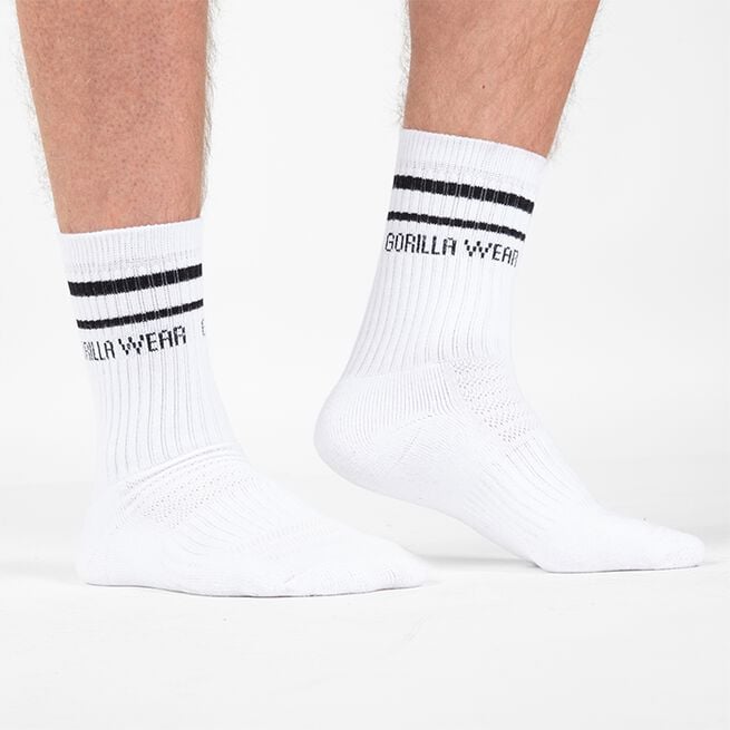 Gorilla Wear Crew Socks, White