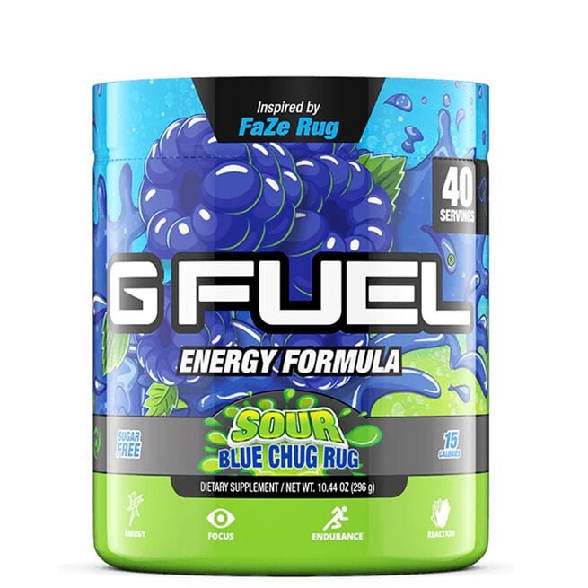 G Fuel Energy Formula Energidryck pulver 40 portioner Sour Blue Chug Rug