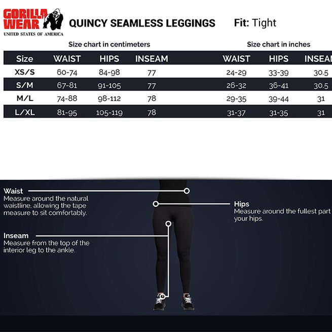 Gorilla Wear Quincy Seamless Leggings, Black