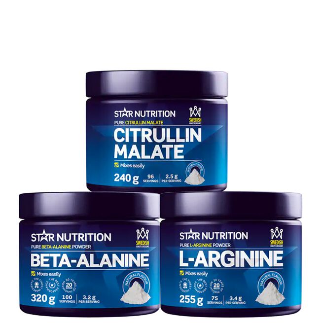 Pump Paket: Citrullinmalat + L-arginin + Beta-alanin