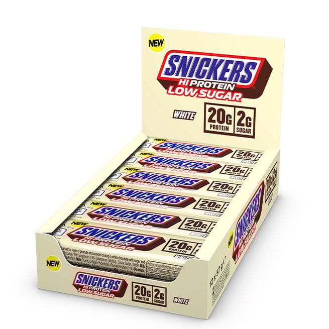 12 x Snickers High Protein Bar Low Sugar 57 g Vit Choklad Snickers Milk Chocolate