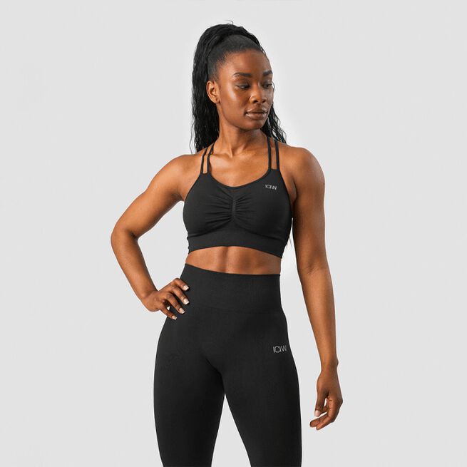 Define Seamless Scrunch Sports Bra, Black