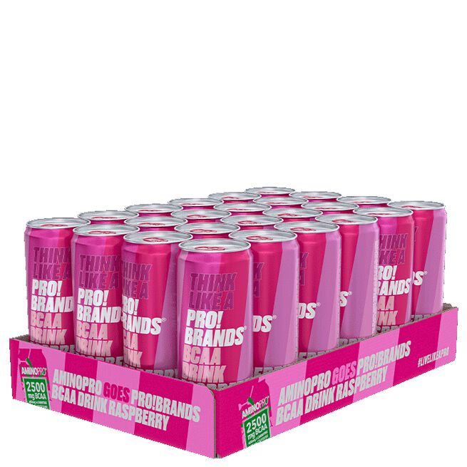 24 x Pro Brands BCAA Drink, 330 ml, Raspberry 