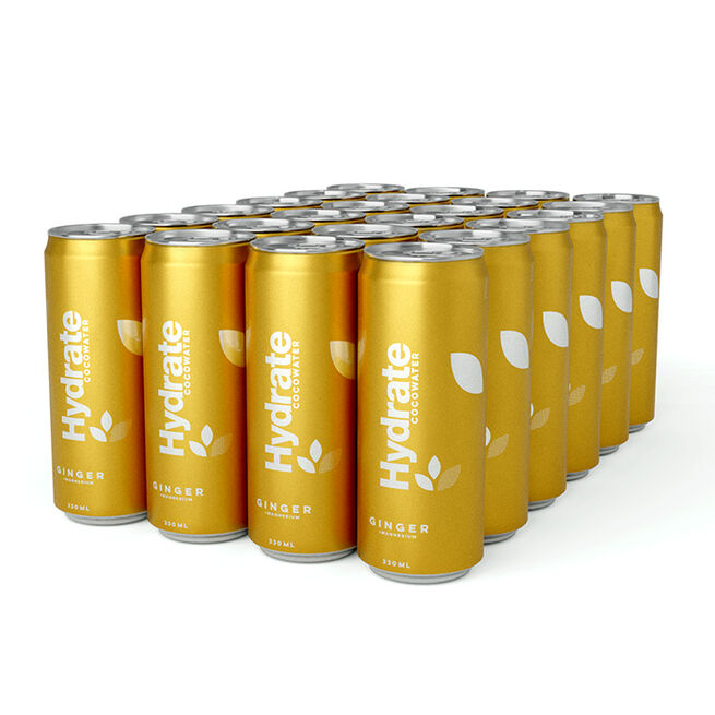 24 x Hydrate Kolsyrat Kokosvatten Flak 330 ml Ginger