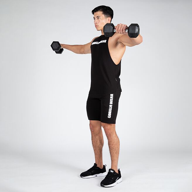 Milo Drop Armhole Tank Top, Black