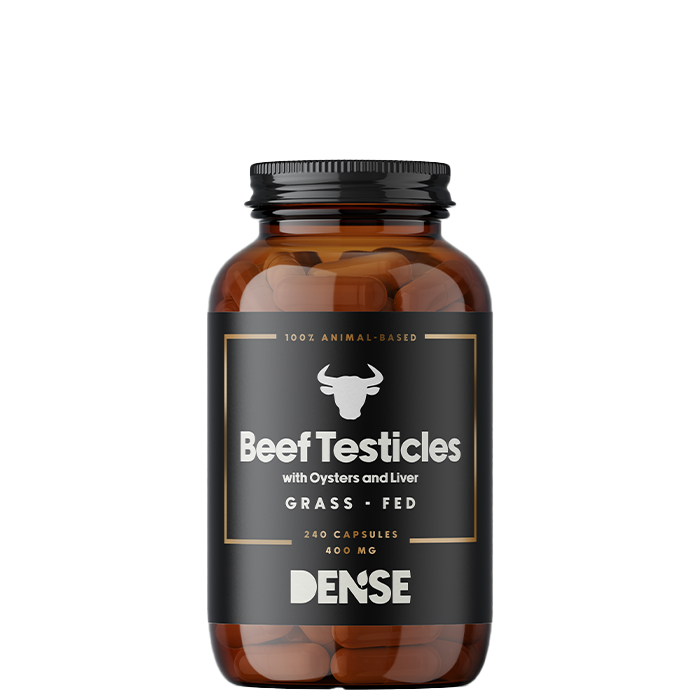 Köp Dense Beef Testicles Oyster + Liver 240 kapslar | Gymgrossisten