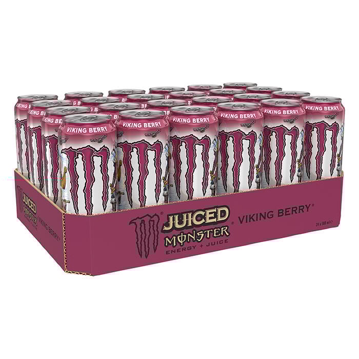 24 x Monster Energy, 50 cl, Juiced Viking Berry 2 kr pant Nyhet