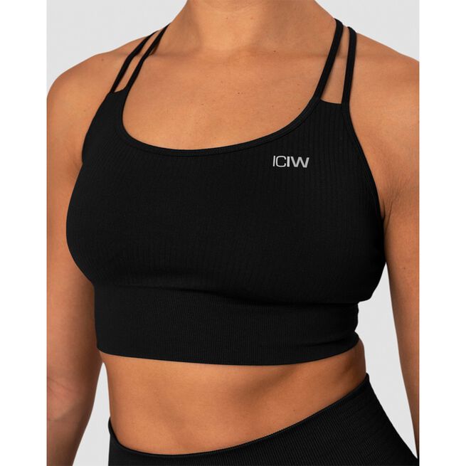 Ribbed Define Seamless Sports Bra, Black