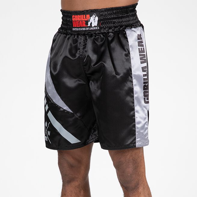 Gorilla Wear Hornell Boxing Shorts, Black/Grey