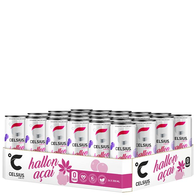 24 x Celsius Energidryck 355 ml Hallon Acai