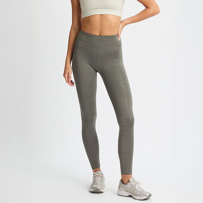 Logo Effect Emboss Tights Grön