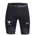 UA Project Rock Armour Print Legging Shorts Black