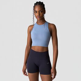 Define Seamless Cropped Tank Top, Metal Blue, L  Define Seamless Cropped Linne Blå