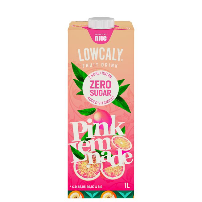 Lowcaly Fruktdryck 1000 ml Pink Lemonade