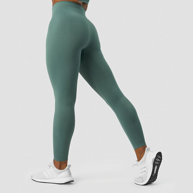 ICANIWILL Ribbed Define Seamless Tights Sea Green